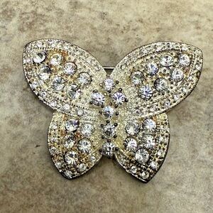 Vintage Sparkling Crystal Butterfly Brooch Joseph Cleary